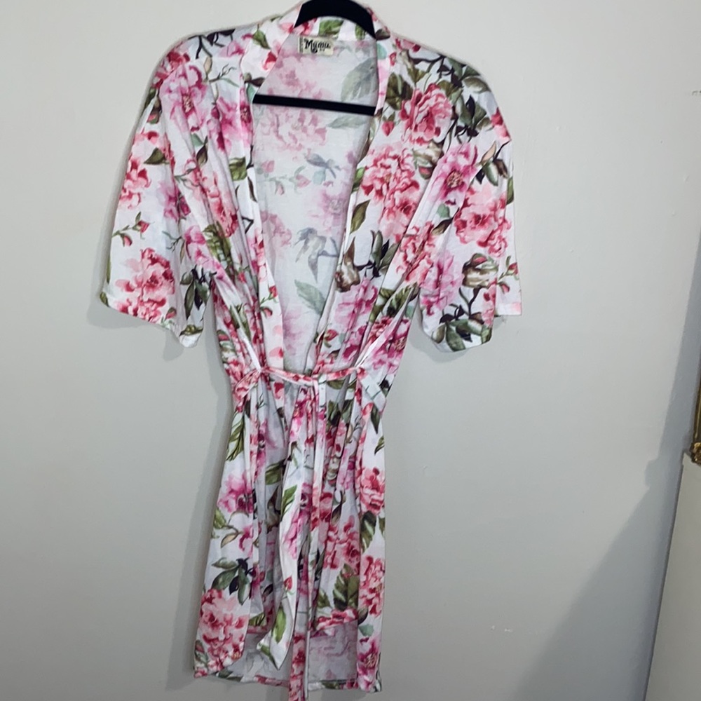 🌵SHOW ME YOUR MUMU Brie Floral Feminine Romantic Kimono Robe One Size - Picture 8 of 8